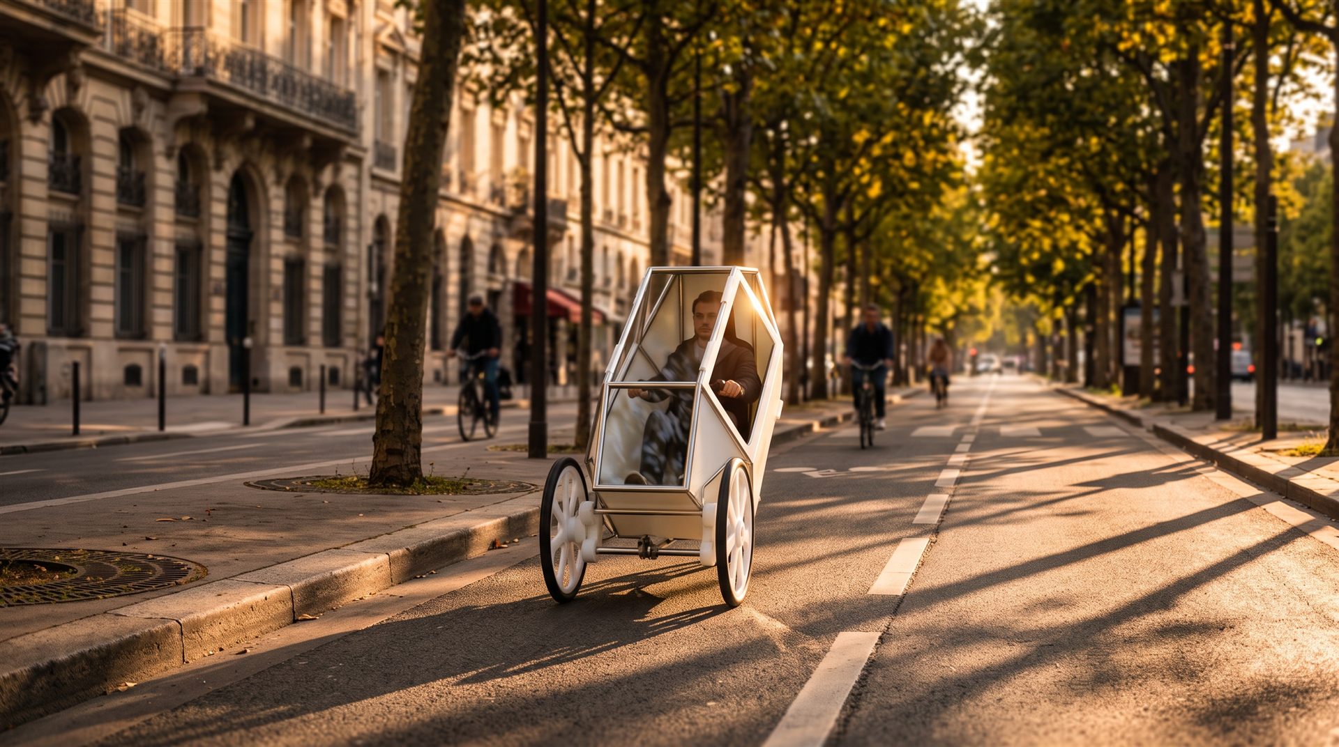 STEV-E sur une piste cyclable en ville